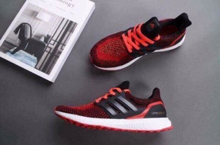 Giày Sneaker ultra boost ( đen cam đế trắng )