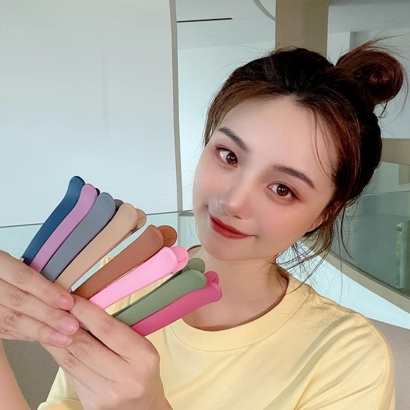 Kẹp Tóc Màu Trơn Nhám Cỡ Lớn Màu Sắc Ngọt Ngào Thời Trang
