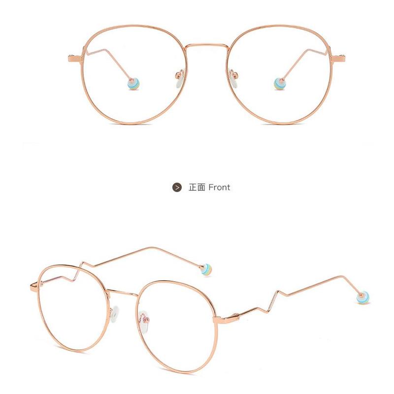 FANCY New Flat Lens Women's Fashion Finished Blue Light Radiation Proof Glasses Fashion Pearl Candy Color Round