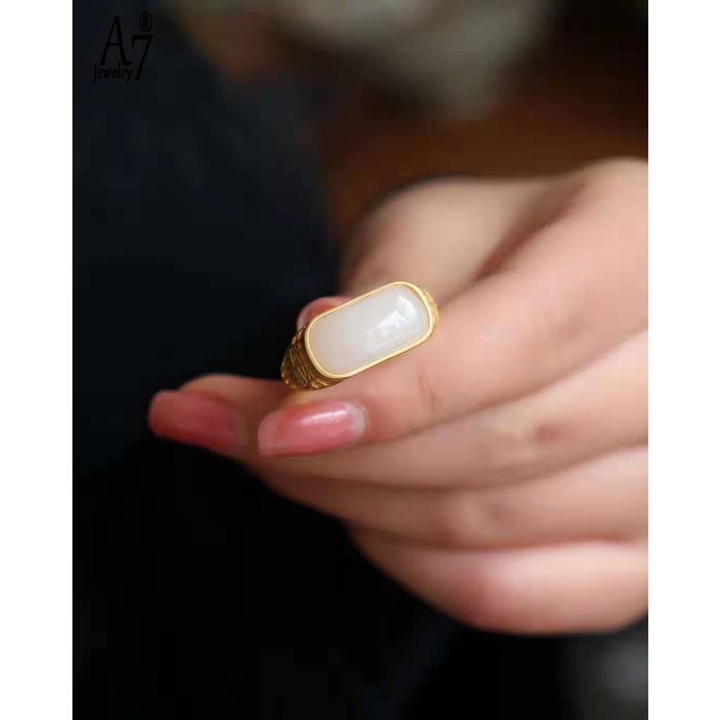 Nhẫn Kiểu Yên Ngựa Retro Trung Tính Dành Cho Nam Và Nữ A7