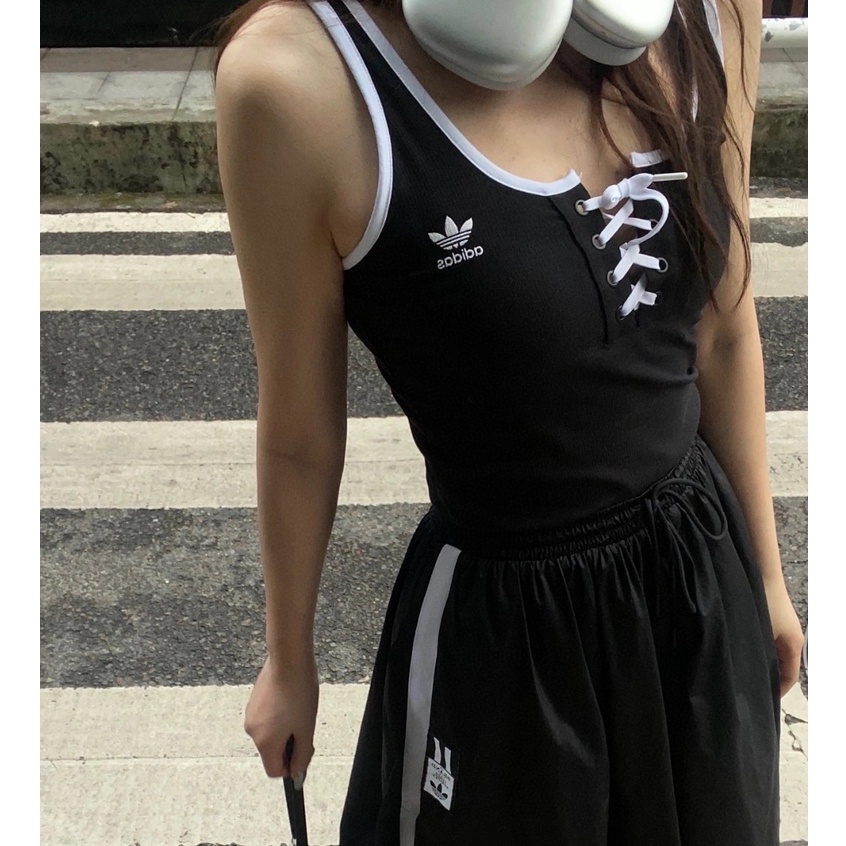 Adi 2022 Mới Áo Vest Hai Dây Phong Cách Retro Mỹ Giản Dị