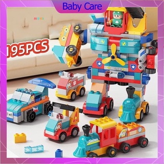 Đồ chơi lego duplo chính hãng 195 chi tiết lắp ghép người máy, lego duplo lắp ghép robot chính hãng feelo