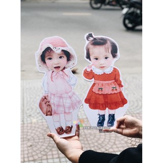 Chibi Mẫu ĐỘC QUYỀN - Chibi sinh nhật bé gái hình vẽ tay.