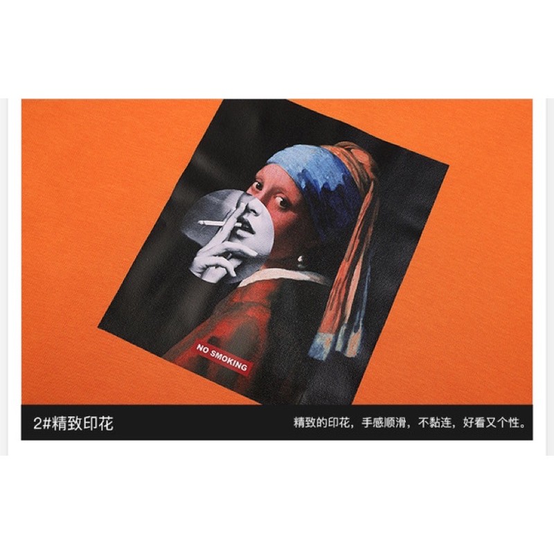 Áo Hoodie nỉ bông  Nelly Heybig dáng unisex form rộng NO SMOKING