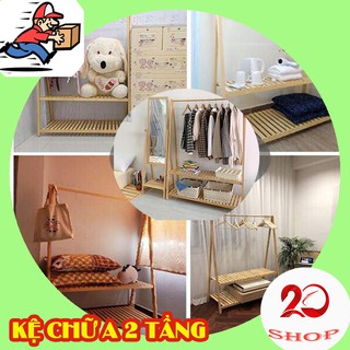 Gía Treo Quần Áo 2 Tầng Chữ A Với Màu Gỗ Tự Nhiên Nhập Khẩu; Phù Hợp Với Các Chung Cư; Căn Hộ; Phòng Trọ...Kệ Quần Áo
