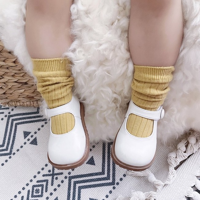 Giày Lười Da Đế Mềm Màu Trơn Phong Cách Hàn Quốc Cho Bé