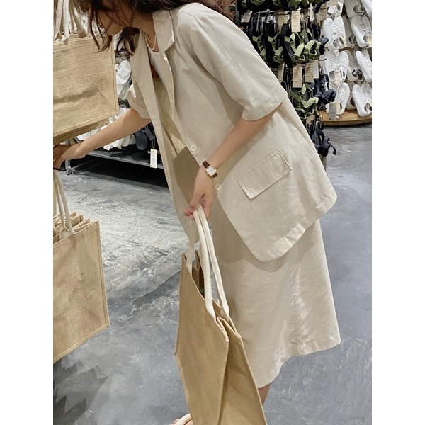 Áo blazer linen tay ngắn phong cách Hàn Quốc - Linen Blazer