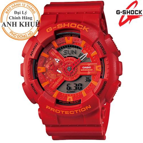 Đồng hồ nam dây nhựa G-SHOCK chính hãng Casio Anh Khuê GA-110AC-4ADR