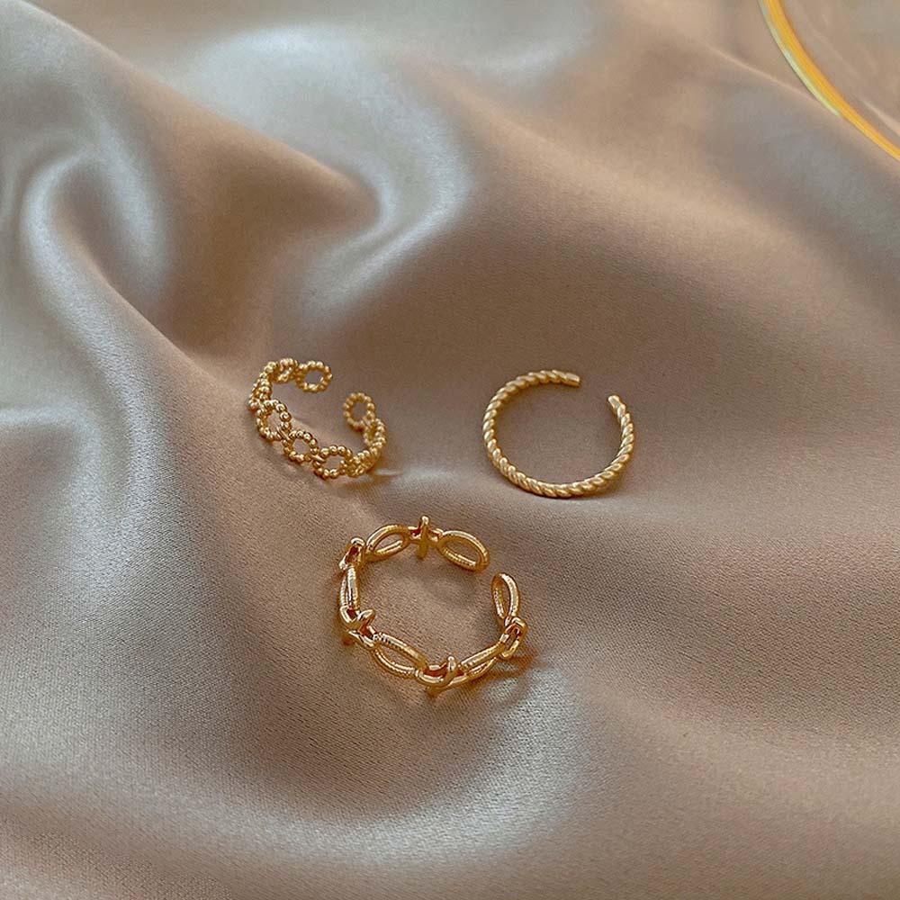 Set 3 Nhẫn Hở Phong Cách Punk Hàn Quốc Thời Trang Cho Nữ