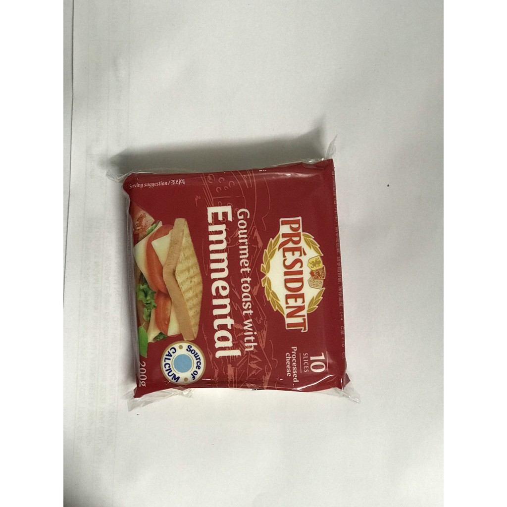 Phô mai thếp Toast with Emmental hiệu President 200g