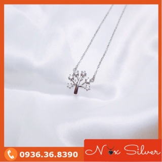 Dây chuyền Hàn Quốc - Vòng cổ cây đính đá - Bạc 925 - Hình thật shop chụp