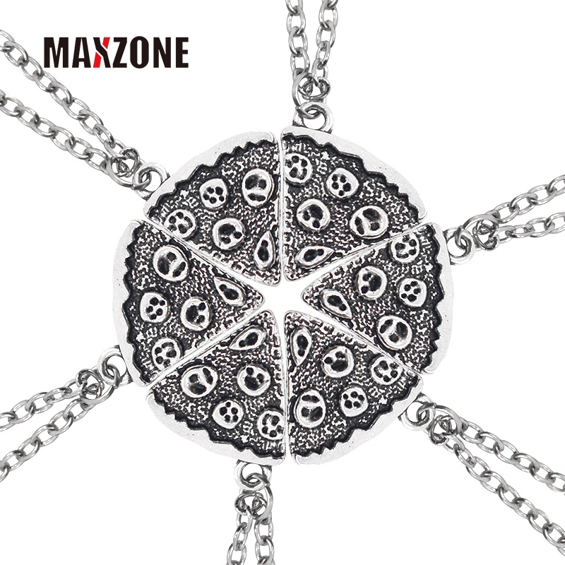 Vòng cổ Ghép Hình Bánh Pizza Trái Tim Ghép Thời Trang Cho Cặp Đôi Bạn Thân