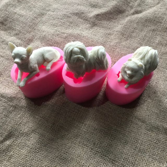 Khuôn silicon 4D 3 con chó Mã SG1301