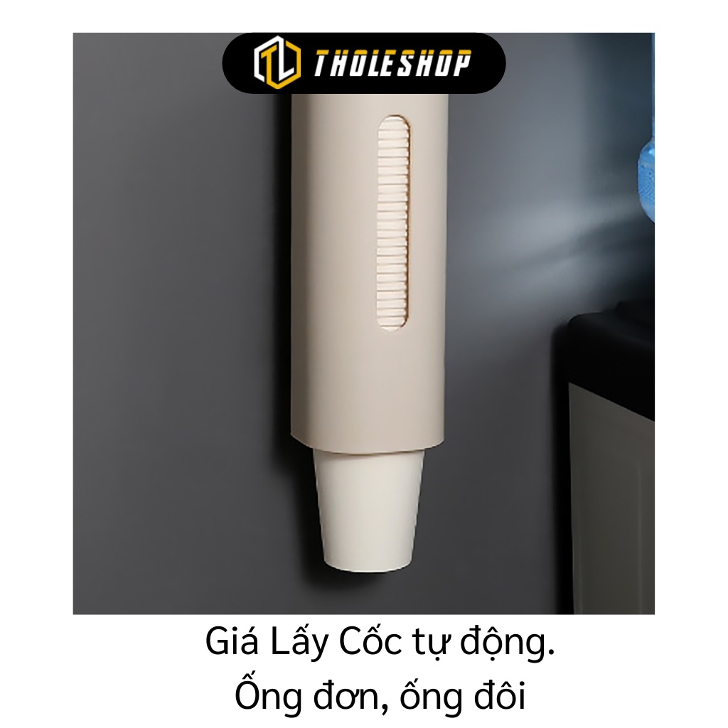 Giá Lấy Cốc Giấy Tự Động - Hộp Nhựa Rút Ly Giấy Có Nắp Đậy Treo Tường Tiện Ích 9533