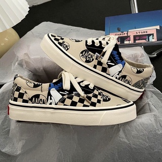 Giày thể thao vintage phối caro unisex