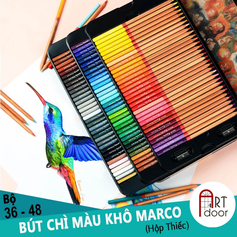 [ARTDOOR] Bộ bút chì màu Khô MARCO Renoir (hộp thiếc)