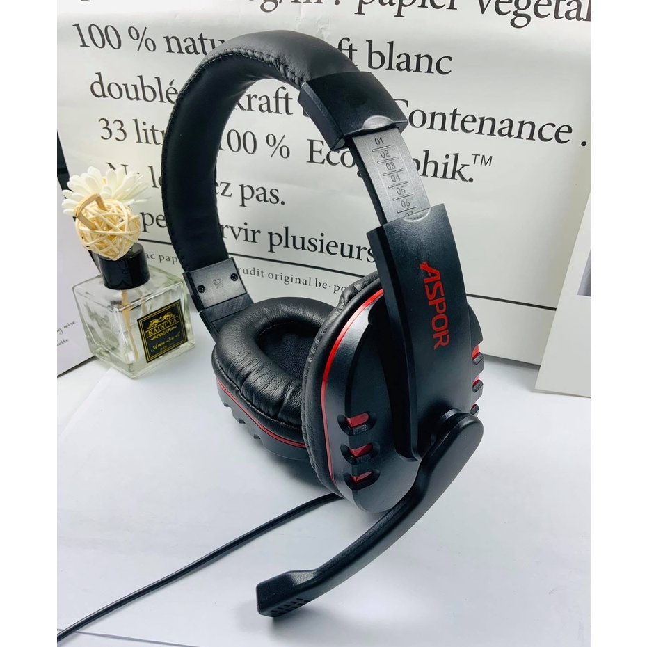 Tặng Jack Cắm Máy Tính  Tai Nghe Chụp Tai Gaming ASPOR A216, Có MIC, Hỗ Trợ PS4/XB1S/XBXS/PC/Laptop/Điện Thoại...