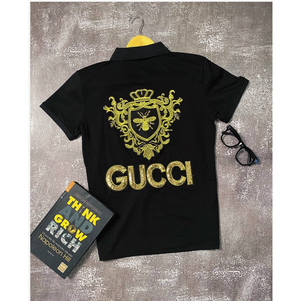 ÁO THUN NAM TRỤ KIM SA CỰC CHẤT GUCI CHO CÁC AE , TÔN DÁNG FORM CHUẨN HK