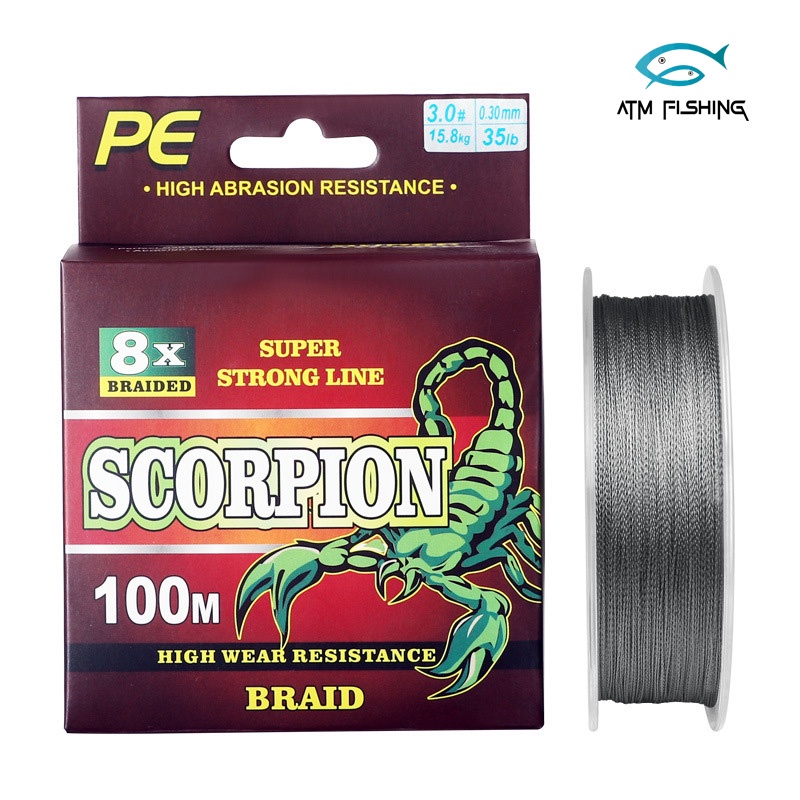 Dây Dù Câu Cá Pe X8 Scorpion 100M Siêu Bền Chống Mài Mòn Tải Cá 46Kg