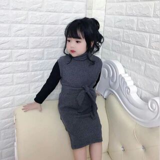 Set váy len tăm 2 chi tiết cho bé