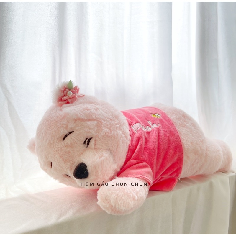 Gấu bông gấu Pooh hồng nằm đáng yêu
