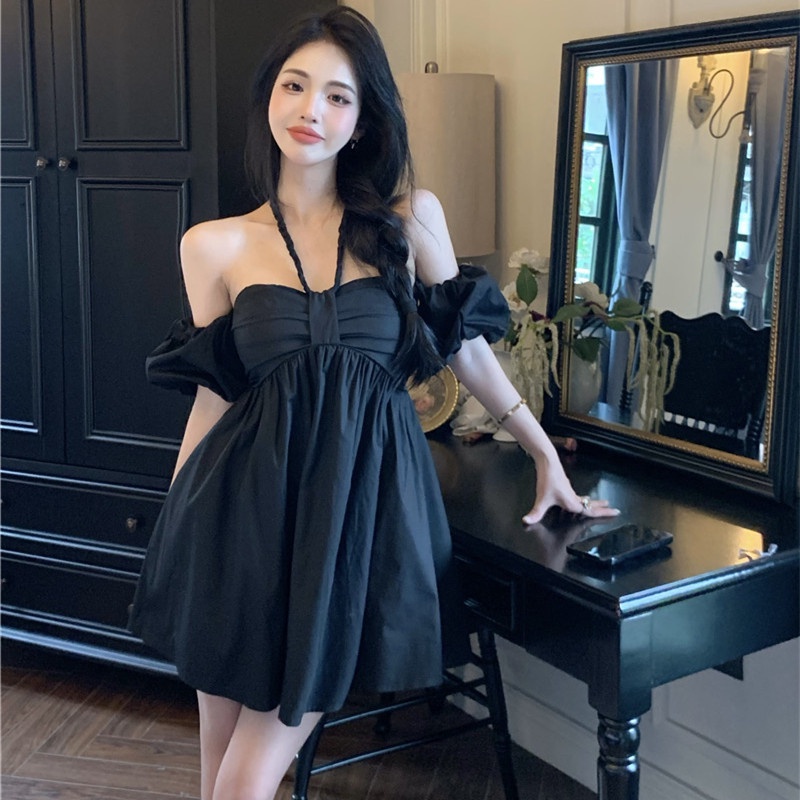 Đầm Tay Ngắn Trễ Vai Dáng Rộng Thời Trang Mùa Hè Cho Nữ