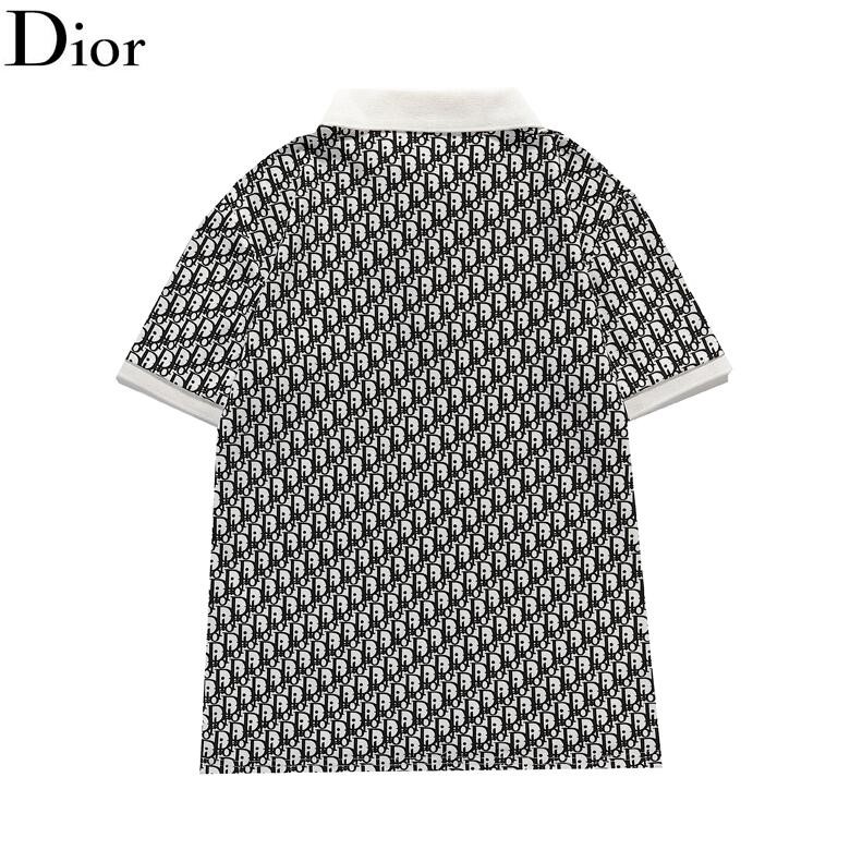 Áo thun polo Dior tay ngắn vải cotton in họa tiết thời trang dành cho nam và nữ