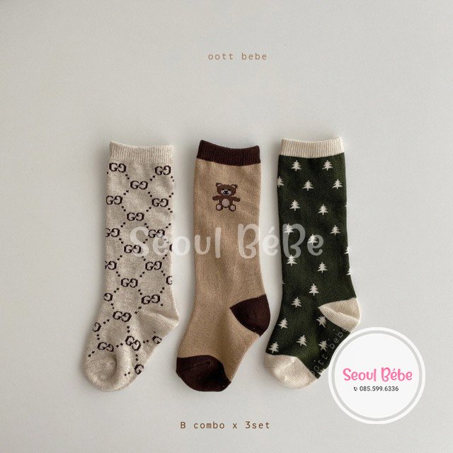 Tất noel Oottbebe Socks cho bé 0-9 tuổi made in Korea