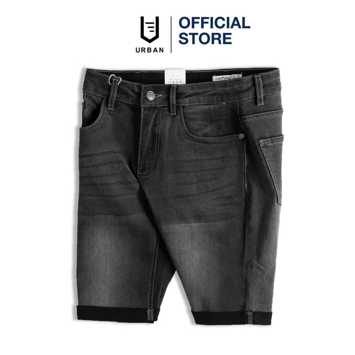 Quần short jean trơn Urban cao cấp dáng slim fit co giãn thoải mái nhẹ nhàng NO.1088