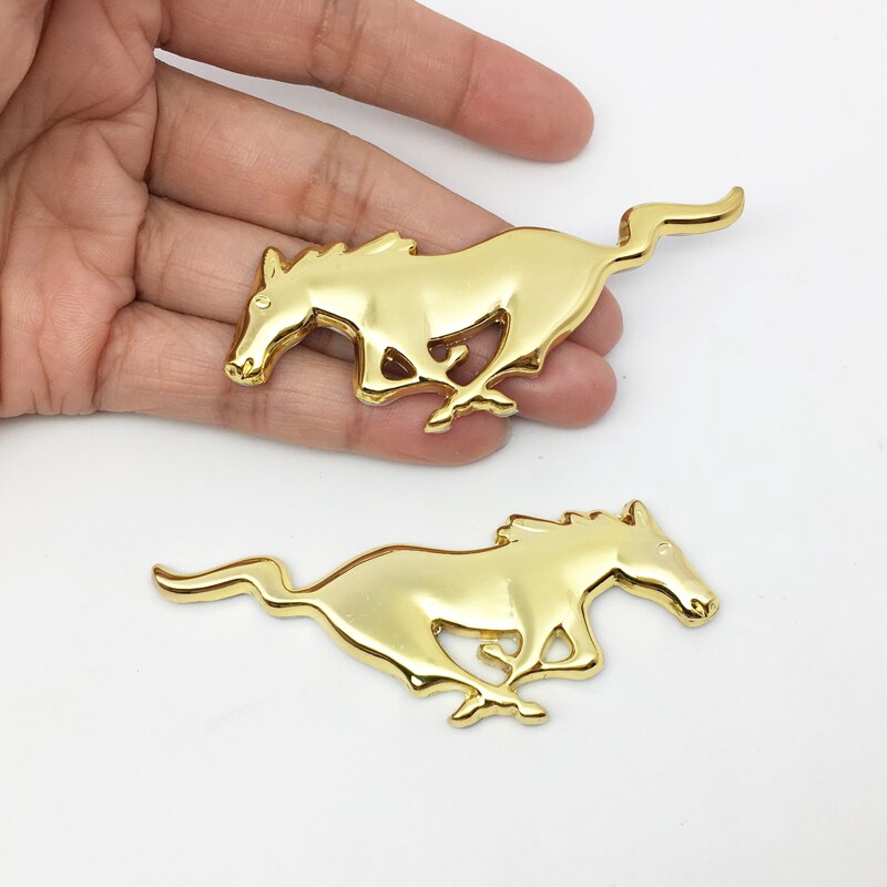 2 Cái / bộ Kiểu Dáng Xe Hơi ✷ 🍎 Huy Hiệu Biểu Tượng Ngựa Chạy Bộ Kim Loại chrome Cho Xe Ford Mustang Shelby GT Phía Sau Thân Xe Trang Trí Miếng Dán