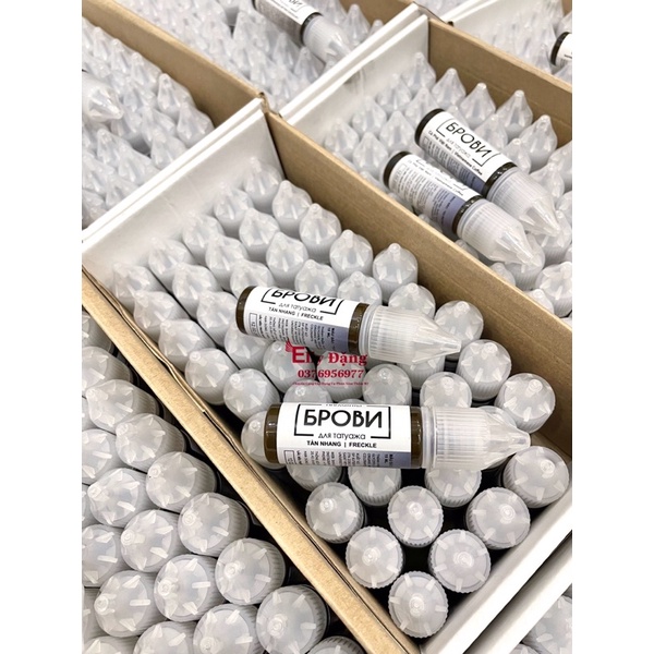 Mực phun xăm Brovi Nga , Mực Mày BROVI Phiên Bản Việt 15 ml
