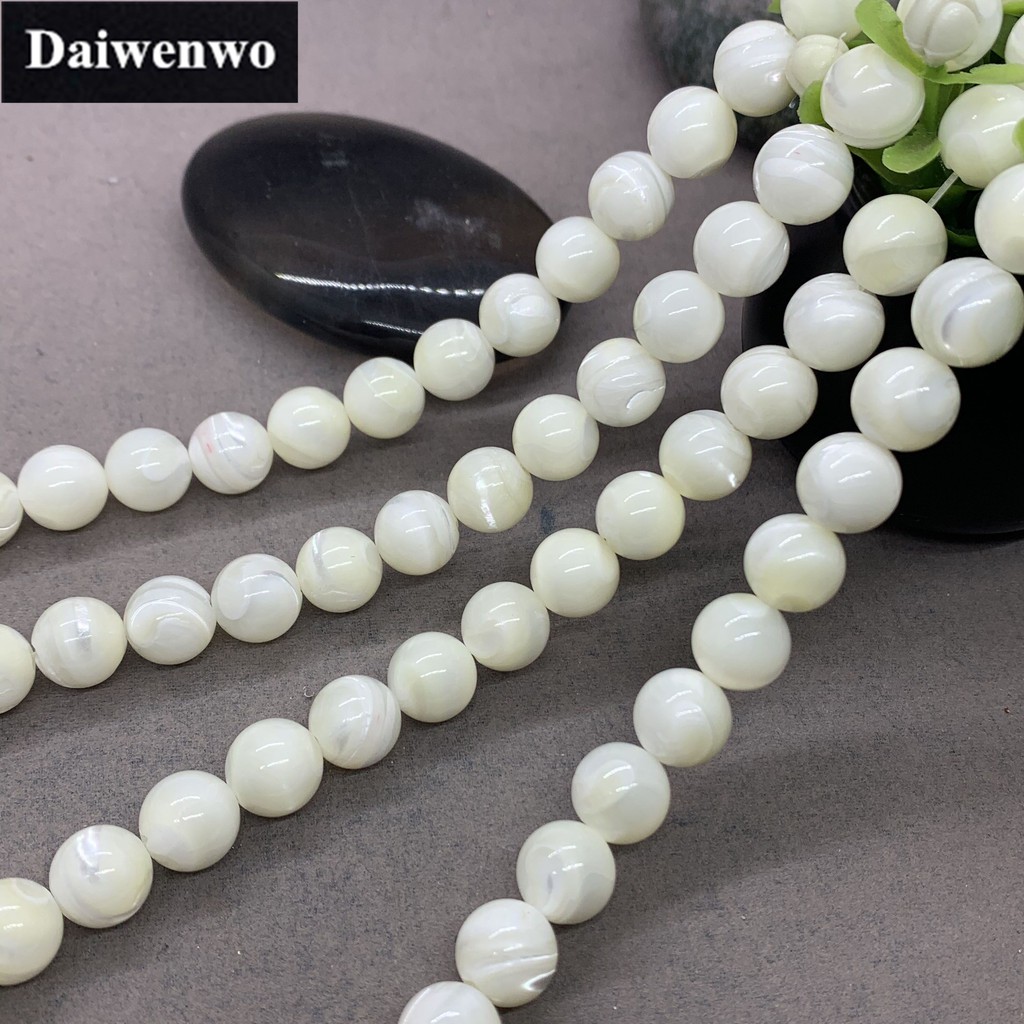 Chuỗi Hạt Ngọc Trai Vỏ Sò Trắng 4-12mm