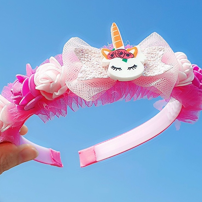 Cài tóc vải von cute công chúa cho bé gái có lò xo nhúng cao cấp