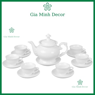 Ấm chén Bát Tràng - Ấm Bộ Trà đẹp - Gốm sứ Bát Tràng Cao cấp - Bộ trà sứ thấu quang - Giaminhdecor