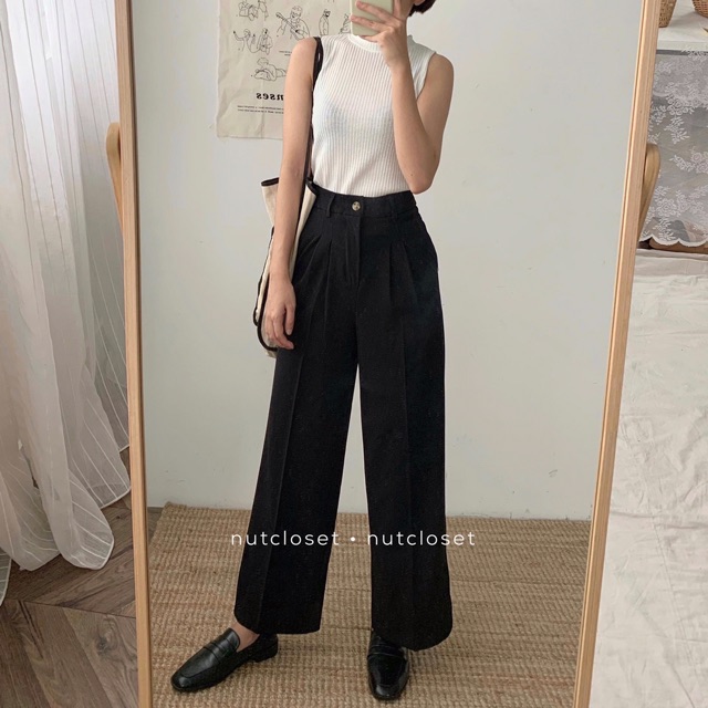 Quần ống rộng cài cúc (606) _Q0094