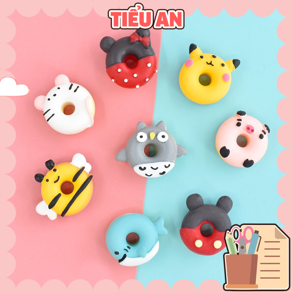 Charm (C635) slime/ Dụng Cụ Charm [Ko Keo &amp; Nút] Trang Trí Bánh Donut Hinh Thú Dễ Thương - Giá 1 Cái
