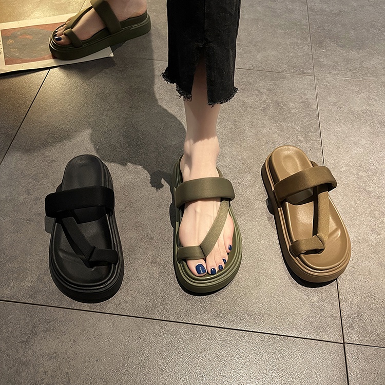 Dép Sandal Đế Bệt Quai Chéo Dày Dặn Đơn Giản Cá Tính Cho Nữ