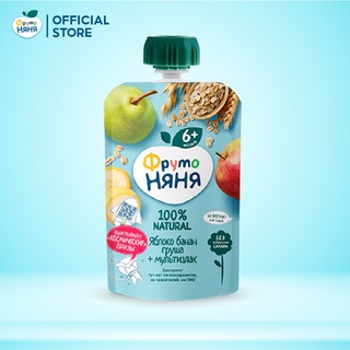 Trái cây nghiền vị táo, chuối, lê và ngũ cốc Fruto Nyanya 90g