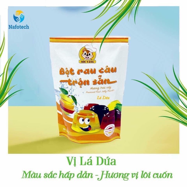 Bột rau câu pha sẵn các vị lá dứa, dừa tươi, socola...