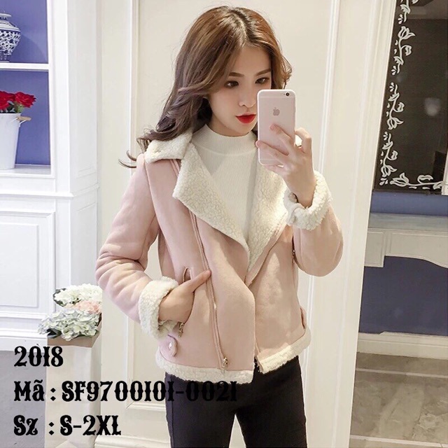 Áo khoác da lộn nữ