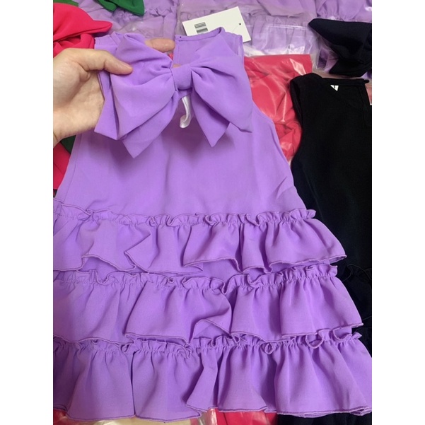 Váy sát nách đuôi cá tầng bèo đen cho bé gái từ 10-20kg💋