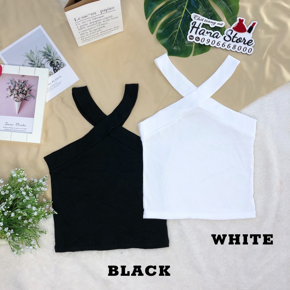 Áo yếm 2 dây vắt chéo nhau chất bo tăm co dãn bốn chiều dáng body chuẩn ảnh siêu đẹp