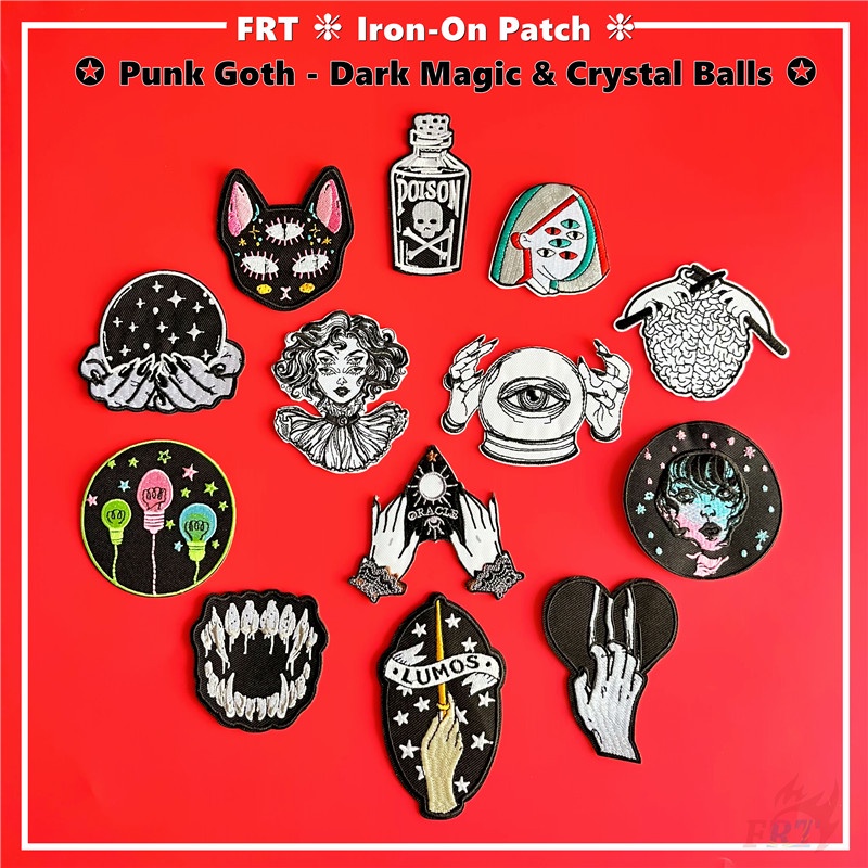 ☸ Miếng Dán Ủi Thêu Hình Nghệ Thuật Phong Cách Punk Goth ☸ 1 Sticker Ủi Thêu Hình Huy Hiệu