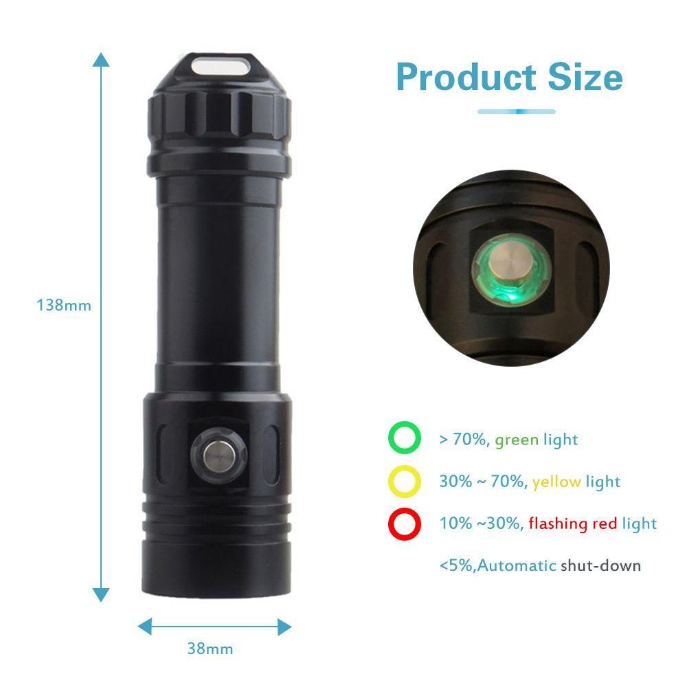MYRONGVN Đèn Pin Lặn Chuyên Nghiệp L2 LED