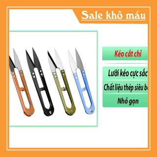 Kéo Bấm Chỉ - Kéo Cắt Chỉ Cán Sắt Chữ U Nhiều Màu