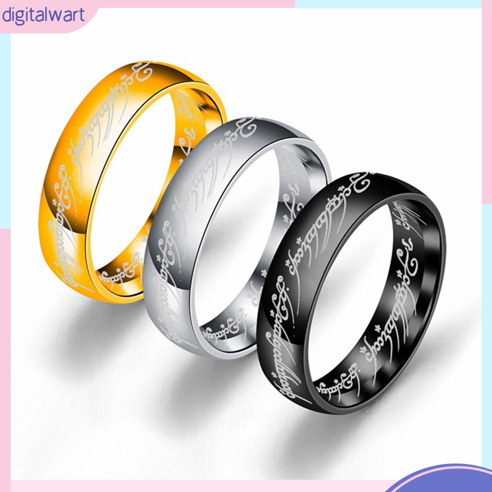 Nhẫn Thép Không Gỉ Bản Rộng 6mm Khắc Chữ Thời Trang Dành Cho Các Cặp Đôi