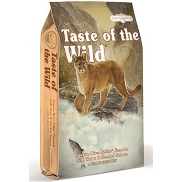 [DINH DƯỠNG CAO] Thức ăn hạt cho mèo 500g TASTE OF THE WILD CANYON RIVER vị Cá Hồi Vân &amp; Cá Hồi Xông Khói