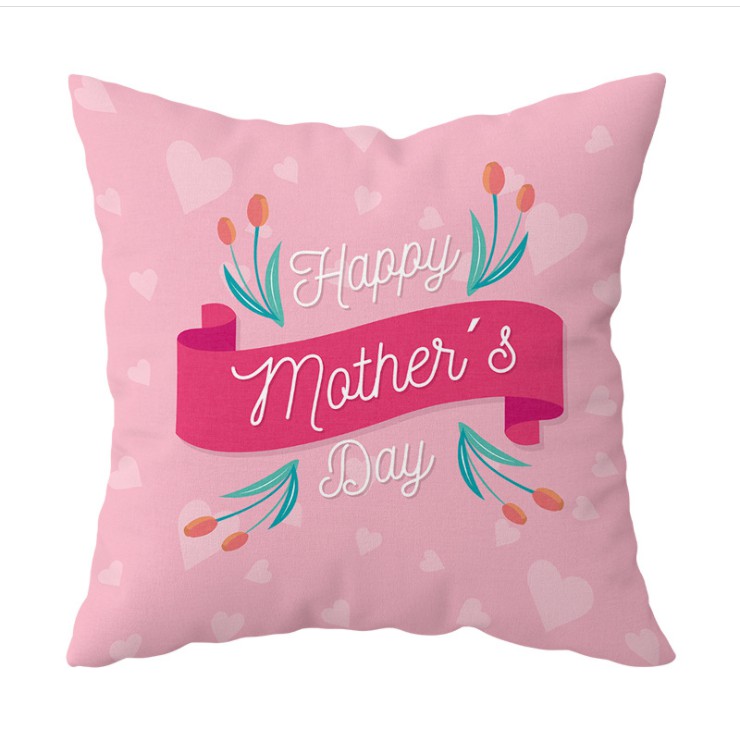 Gối vuông tựa lưng sofa, đầu giường họa tiết cute LOVE MUM ý nghĩa