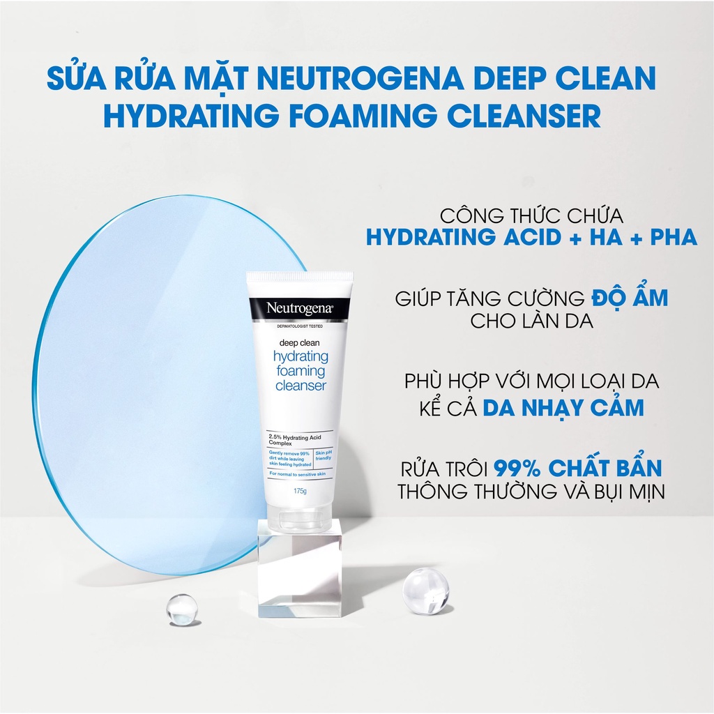 Sữa rửa mặt dưỡng ẩm Neutrogena Deep Clean Hydrating Foaming Cleanser 100g