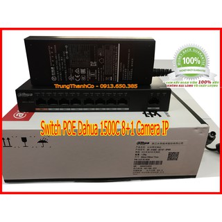 Switch poe dahua s1500c-8et1et-dpwr 8+1 camera ip